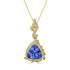 10.55ct Tanzanite Pendant with 0.53tct Diamonds set in 18K Yellow Gold