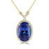 12.365ct Tanzanite Necklaces with 0.439tct Diamond set in 18K Yellow Gold