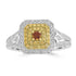 0.128ct Orange Diamond Rings with 0.616tct Diamond set in 18K Two Tone Gold