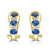 1.75ct Sapphire Earrings with 0.06tct Diamond set in 18K Yellow Gold