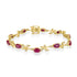 5.84ct Ruby Bracelets with 0.53tct Diamond set in 14K Yellow Gold