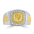 1ct Yellow Diamond Rings with 0.45tct Multi set in 18K Two Tone Gold