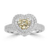1.02ct Yellow Diamond Rings with 0.43tct Multi set in 18K Two Tone Gold