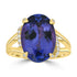 8.44ct Tanzanite Rings with 0.13tct Diamond set in 18K Yellow Gold