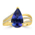 3.52ct Tanzanite Rings with 0.17tct Diamond set in 18K Yellow Gold