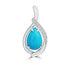 3.16ct Turquoise Pendants with 0.06tct Diamond set in 18K White Gold