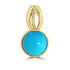 4.62ct Turquoise Pendants with 0.03tct Diamond set in 18K Yellow Gold