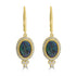 2.46ct Black Opal Earrings with 0.43tct Diamond set in 18K Yellow Gold