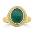 1.62ct Black Opal Rings with 0.13tct Diamond set in 18K Yellow Gold