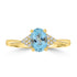 0.91ct Aquamarine Rings with 0.09tct Diamond set in 18K Yellow Gold