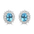 1.58ct Aquamarine Earrings with 0.25tct Diamond set in 18K White Gold