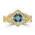 1.15ct Aquamarine Rings with 0.33tct Diamond set in 18K Yellow Gold
