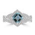 1.24ct Aquamarine Rings with 0.33tct Diamond set in 18K White Gold