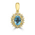 0.81ct Aquamarine Pendants with 0.13tct Diamond set in 18K Yellow Gold
