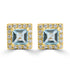 0.7ct Aquamarine Earrings with 0.14tct Diamond set in 18K Yellow Gold
