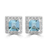 0.75ct Aquamarine Earrings with 0.14tct Diamond set in 18K White Gold