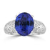 5.36ct Tanzanite Rings with 0.15tct Diamond set in 18K White Gold