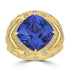 10.23ct Tanzanite Rings with 0.64tct Diamond set in 18K Yellow Gold