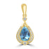 0.94ct Aquamarine Pendants with 0.11tct Diamond set in 18K Yellow Gold