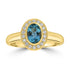 0.9ct Aquamarine Rings with 0.21tct Diamond set in 18K Yellow Gold