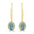 1.69ct Aquamarine Earrings with 0.2tct Diamond set in 18K Yellow Gold