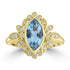 1.58ct Aquamarine Rings with 0.17tct Diamond set in 18K Yellow Gold