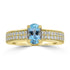 0.9ct Aquamarine Rings with 0.33tct Diamond set in 18K Yellow Gold