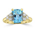 3.22ct Aquamarine Rings with 0.46tct Diamond set in 18K Yellow Gold