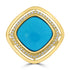 5.55ct Turquoise Rings with 0.16tct Diamond set in 18K Yellow Gold
