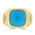 7.07ct Turquoise Rings with 0.22tct Diamond set in 18K Yellow Gold