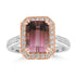 3.47ct Tourmaline Rings with 0.36tct Diamond set in 18K Two Tone Gold