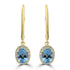 1.7ct Aquamarine Earrings with 0.21tct Diamond set in 18K Yellow Gold