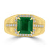 3.24ct Emerald Rings with 0.35tct Diamond set in 18K Yellow Gold