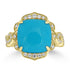 4.73ct Turquoise Rings with 0.28tct Diamond set in 18K Yellow Gold