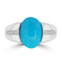 4.05ct Turquoise Rings with 0.15tct Diamond set in 18K White Gold