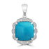 3.13ct Turquoise Pendants with 0.12tct Diamond set in 18K White Gold