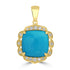 3.36ct Turquoise Pendants with 0.12tct Diamond set in 18K Yellow Gold