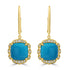 7.06ct Turquoise Earrings with 0.25tct Diamond set in 18K Yellow Gold
