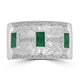 0.51ct Emerald Rings with 0.156tct Diamond set in 18K White Gold