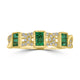 0.423ct Emerald Rings with 0.098tct Diamond set in 18K Yellow Gold