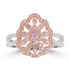 0.1ct Pink Diamond Rings with 0.58tct Diamond set in 18K Two Tone Gold