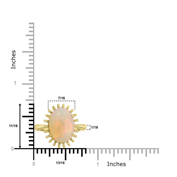 3.95ct Opal Rings set in 14K Yellow Gold