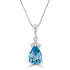 1.34ct Aquamarine Pendant with 0.06tct diamonds set in 14K white gold