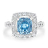 6.84ct Blue Zircon Ring with 0.86tct Diamonds set in 14K White Gold